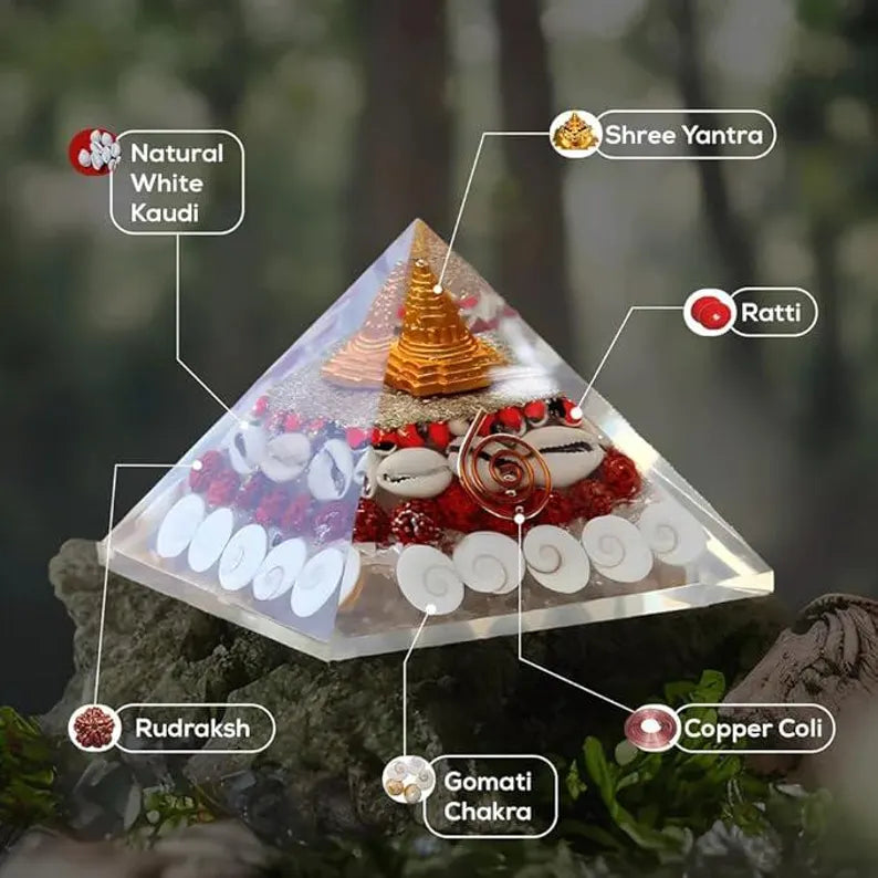 Gomati Chakra Pyramid with Shree Yantra β Prosperity, Protection & Wealth Energy
