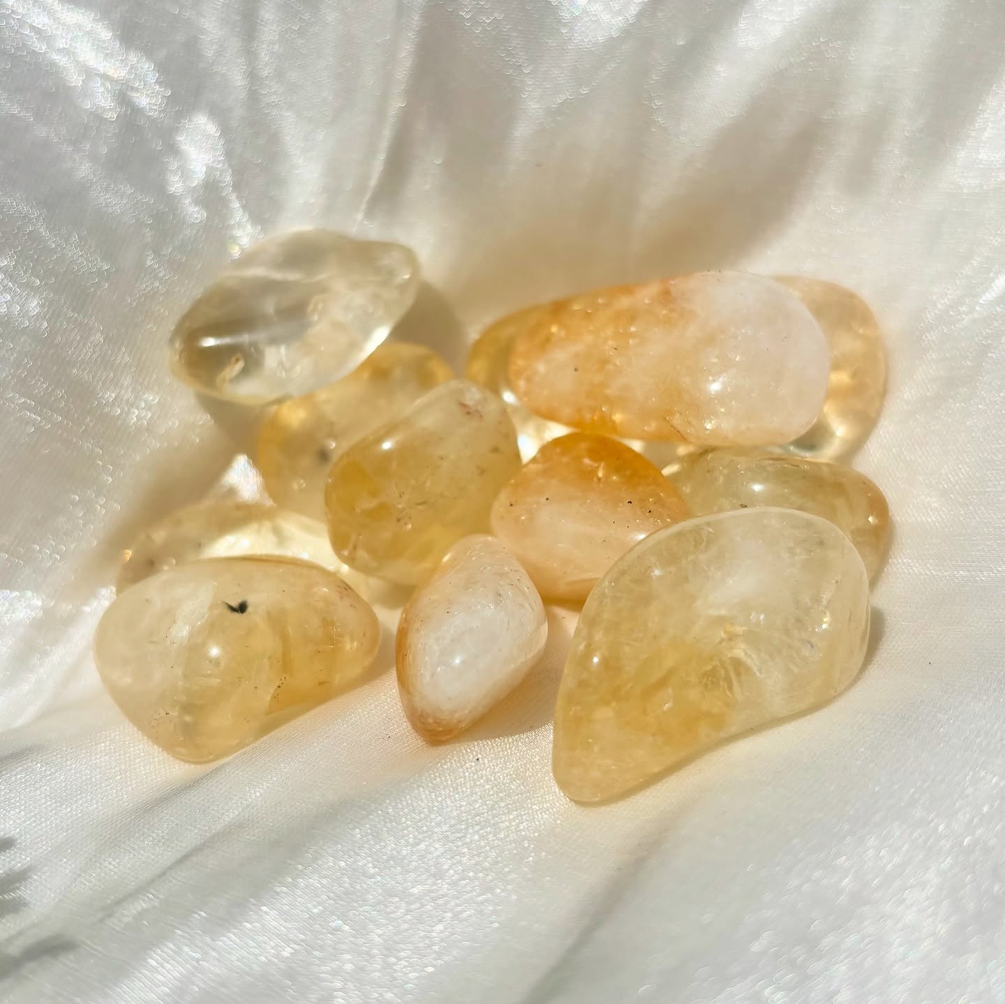 Natural Crystal Citrine Tumble Stone | 100gm