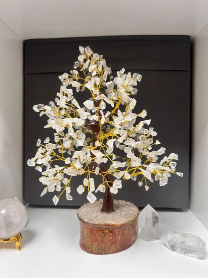 Clear Quartz Crystal Tree – 500 Beads Feng Shui Gemstone Tree