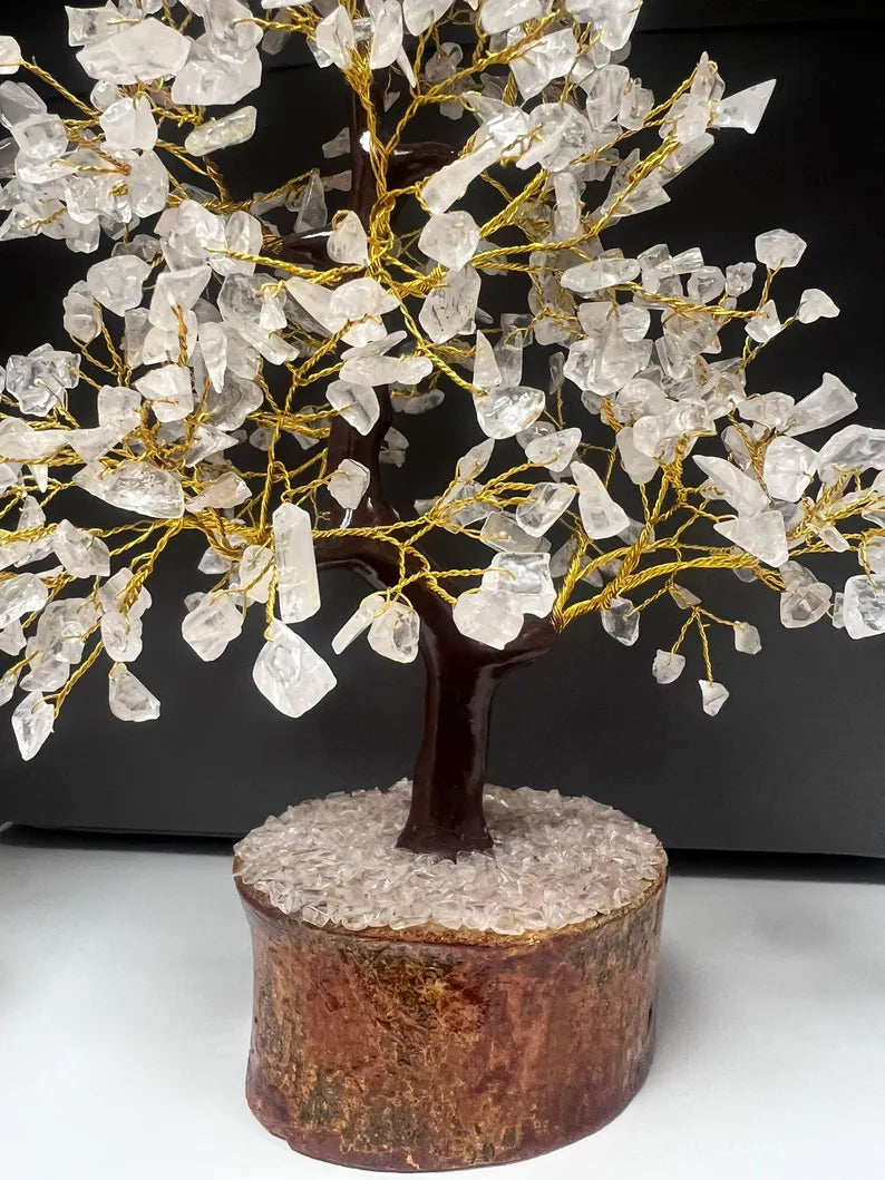 Clear Quartz Crystal Tree – 500 Beads Feng Shui Gemstone Tree