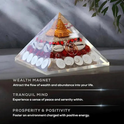 🔺 Gomati Chakra Pyramid with Shree Yantra – Prosperity, Protection & Wealth Energy