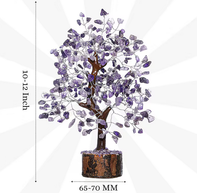 💜 Amethyst Crystal Tree – 500 Beads Handmade Feng Shui Bonsai for Healing & Spiritual Growth