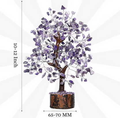 💜 Amethyst Crystal Tree – 500 Beads Handmade Feng Shui Bonsai for Healing & Spiritual Growth