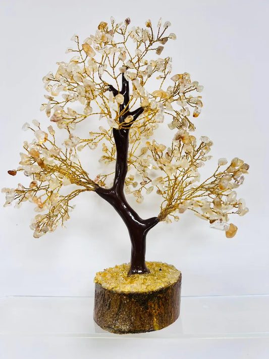 🌞 Citrine Crystal Tree – 500 Beads Handmade Feng Shui Bonsai for Wealth & Abundance